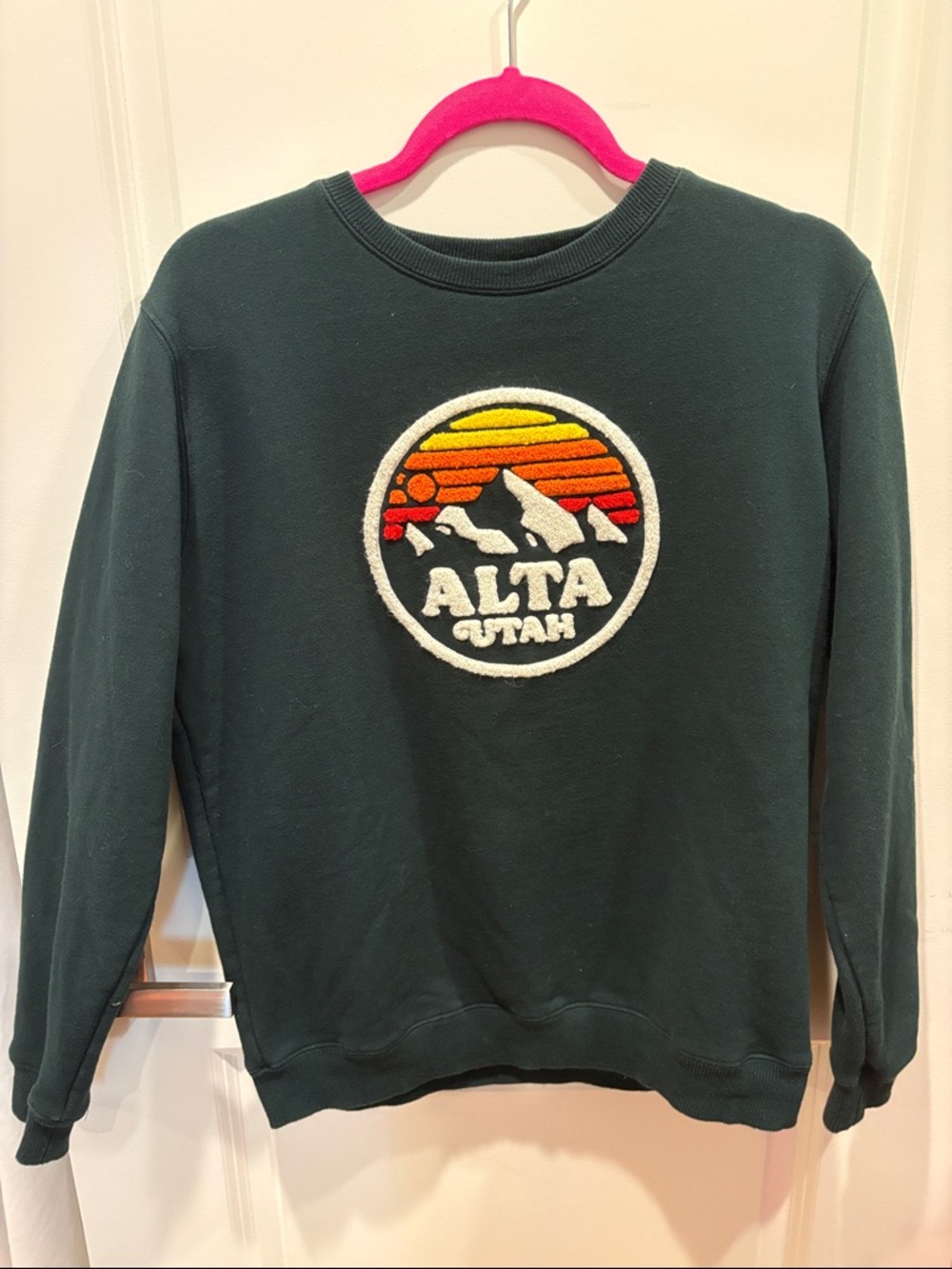 Alta Utah Dark Green Crewneck Sweatshirt, vintage look